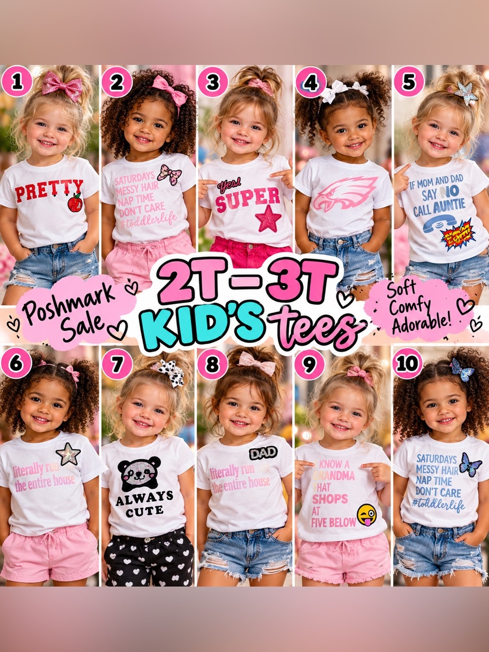 Girls White Graphic Tee - Cute Kids Shirt